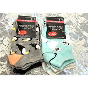 NWT Women's Four Pairs Of Ankle Colorful Socks Toucan Llamas Stripes Size 5 - 9